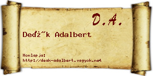 Deák Adalbert névjegykártya